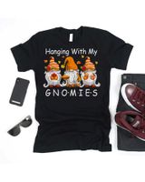 Hanging With My Gnomies Fall Season Cute Autumn Gnomes Shirt Unisex Standard T-Shirt black s
